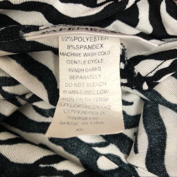 Tape Measure Vintage Zebra Print Short Sleeve Blouse Size XL - Picture 4 of 5